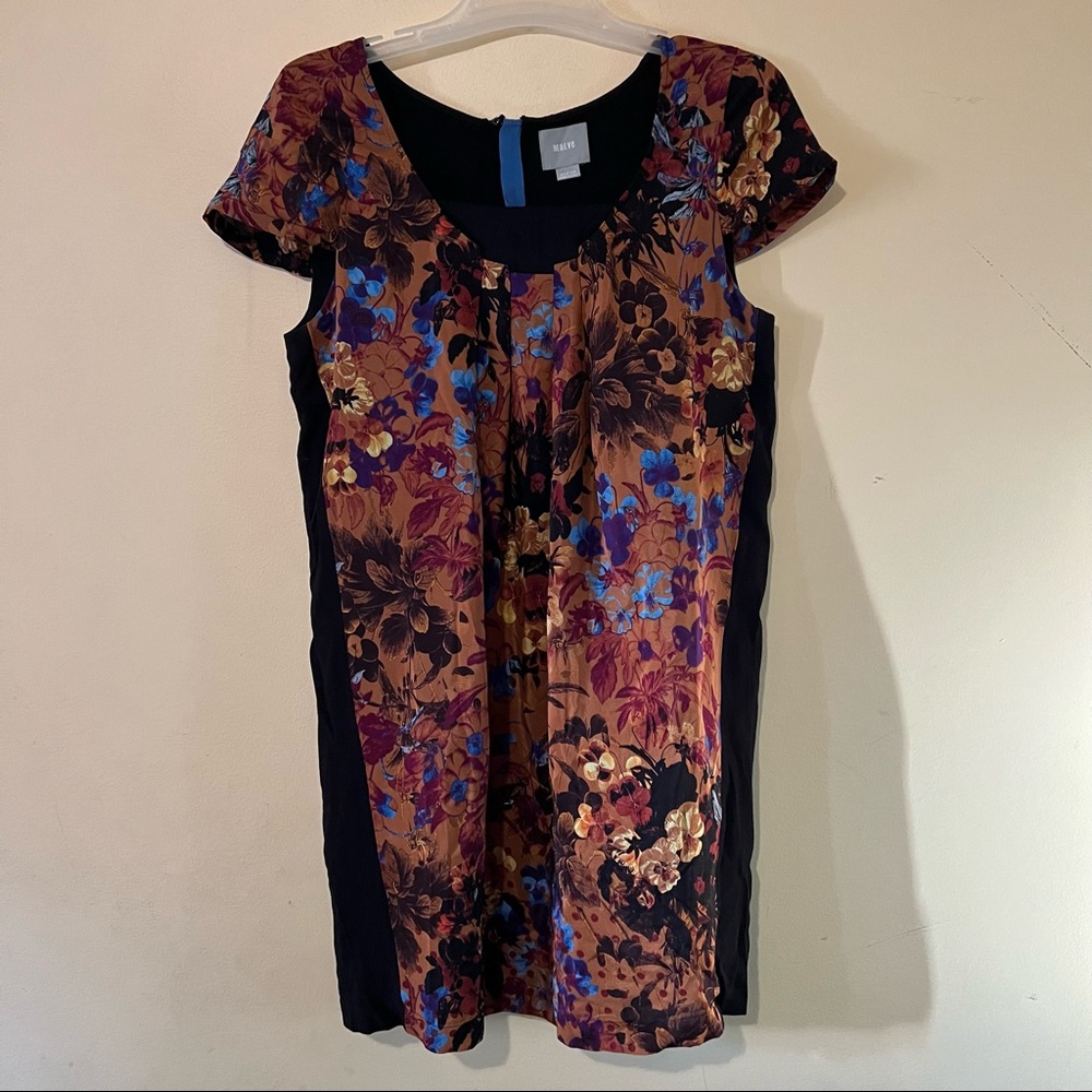 Anthropologie Maeve pintura silk pansy dress.
